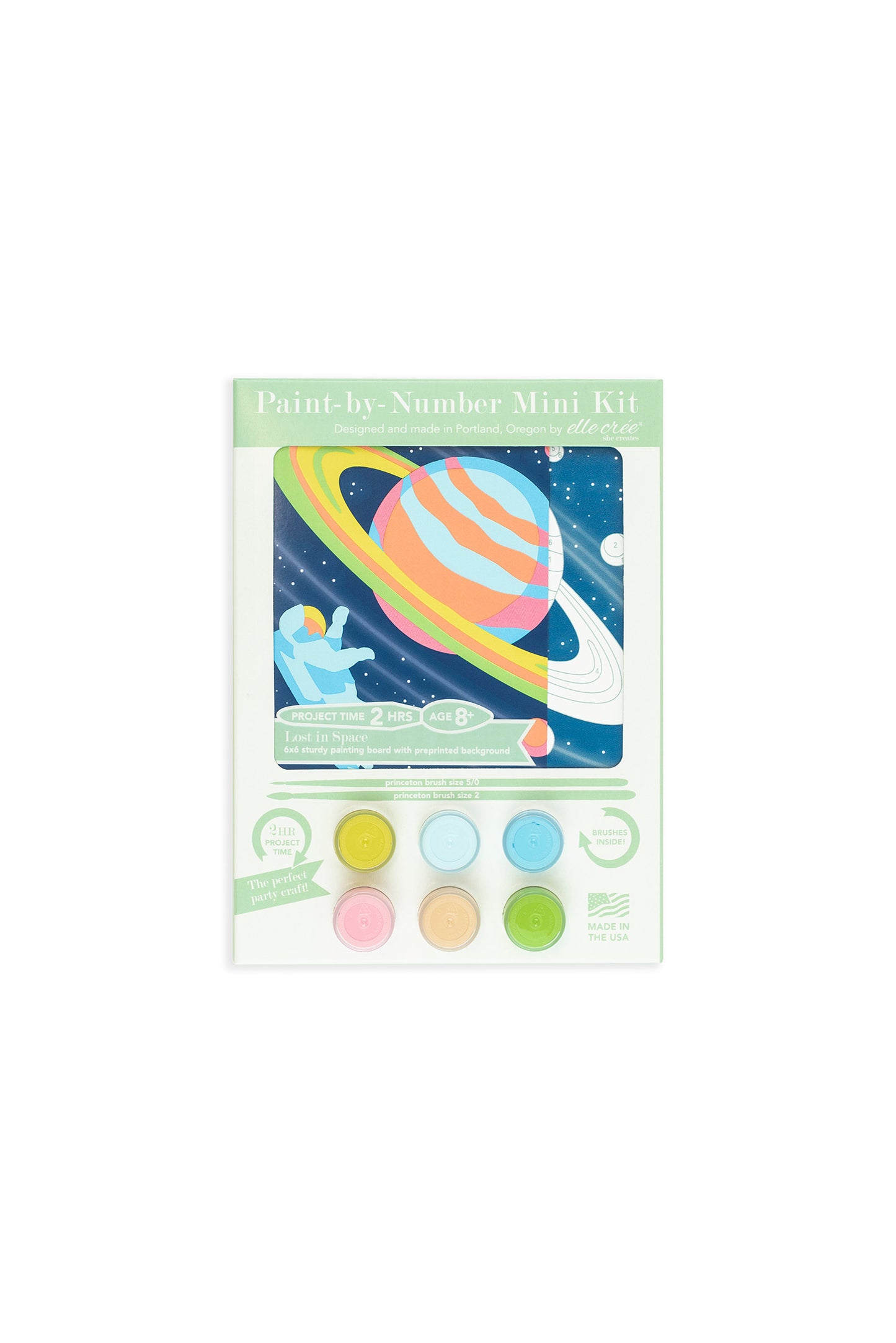 Lost in Space | 6x6 mini paint-by-number kit for kids - Elle Crée