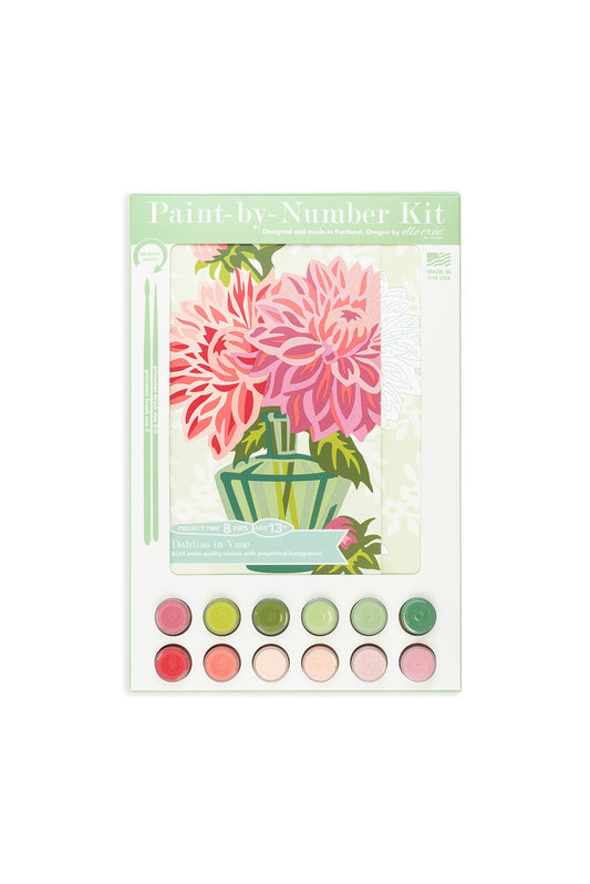Dahlias in Vase 8x10 paint-by-number kit