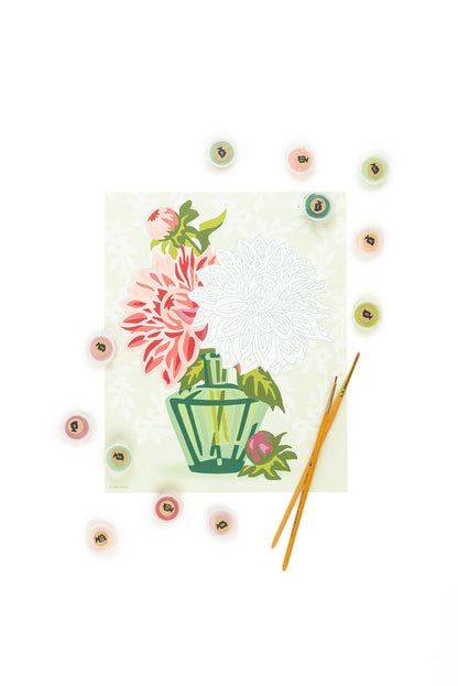 Dahlias in Vase 8x10 paint-by-number kit