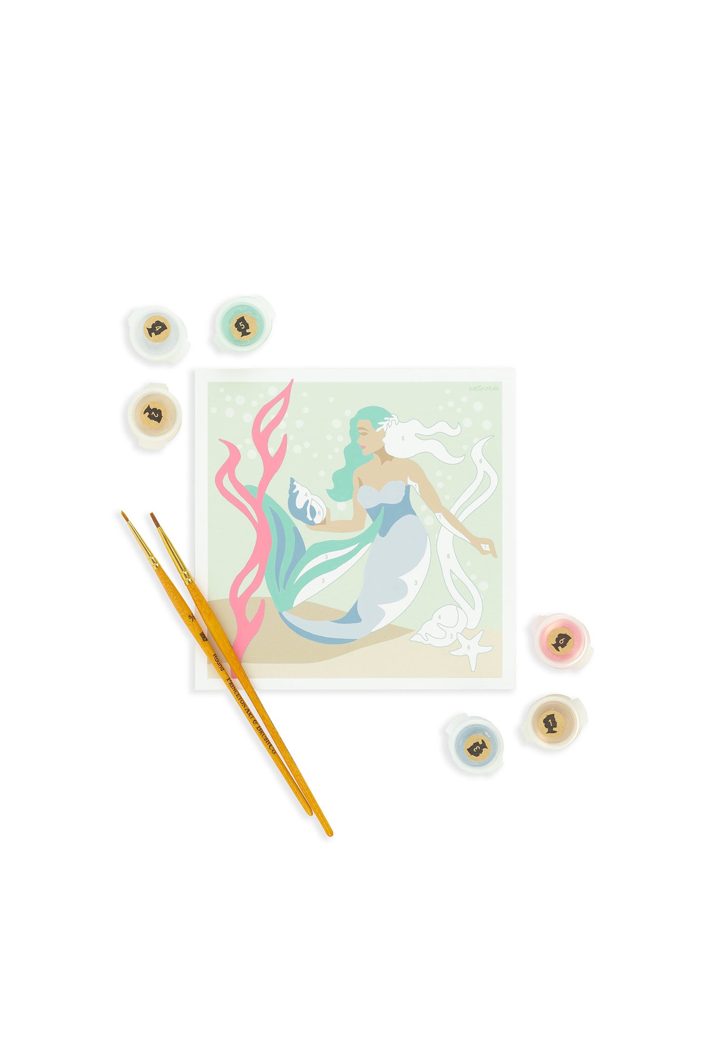 Under the Sea | 6x6 mini paint-by-number kit for kids - Elle Crée