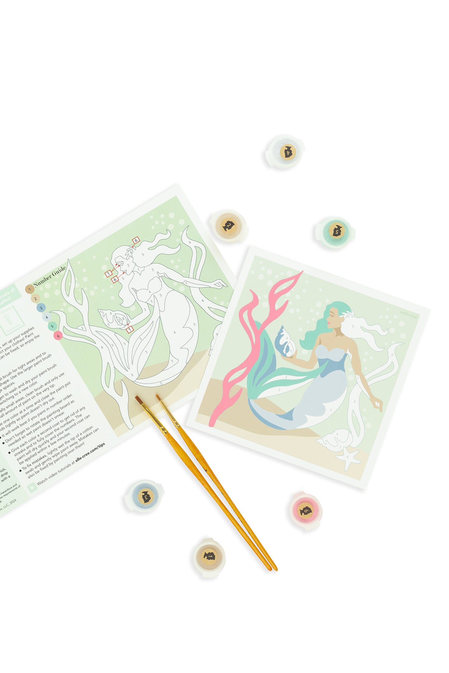 Under the Sea | 6x6 mini paint-by-number kit for kids - Elle Crée
