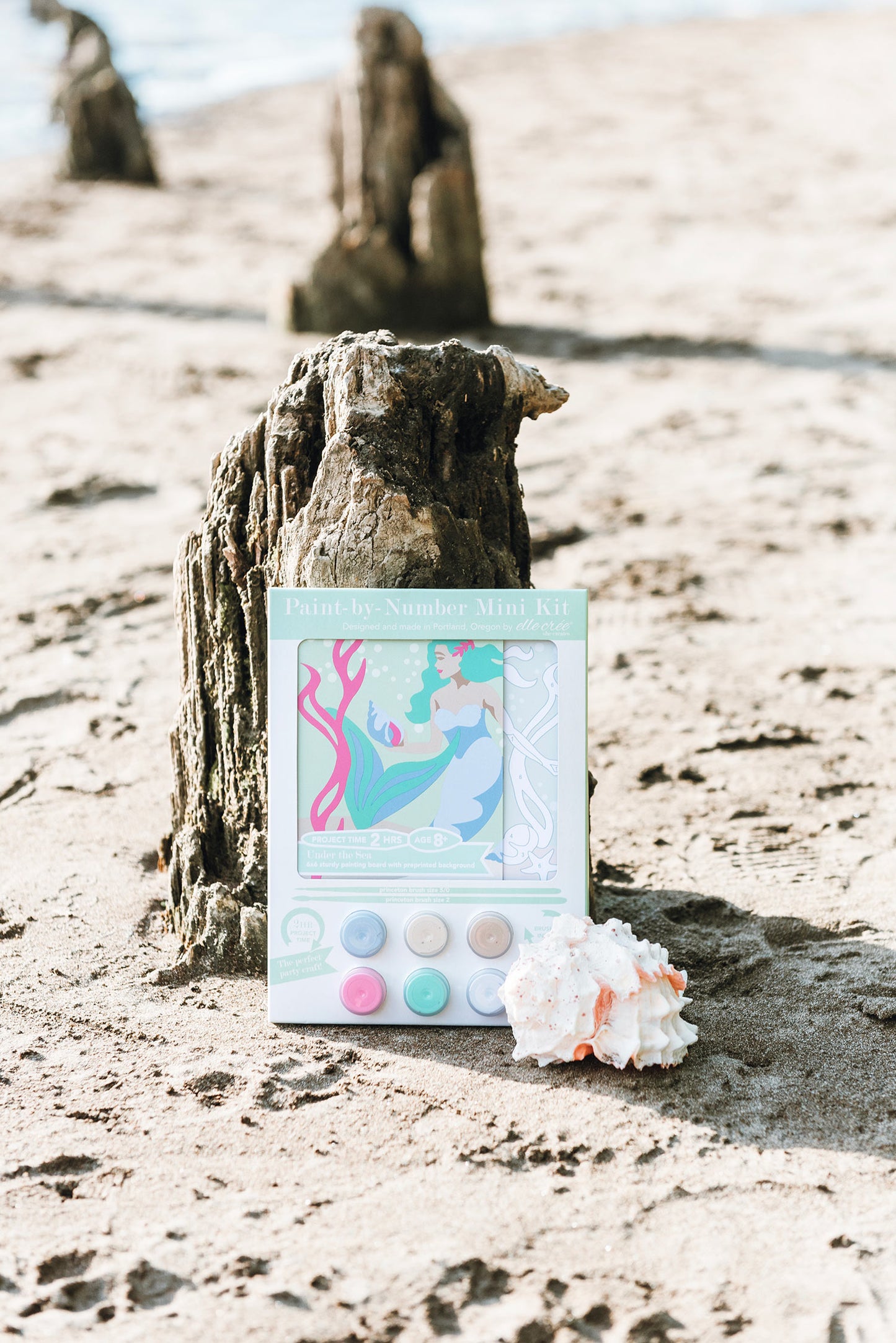Under the Sea | 6x6 mini paint-by-number kit for kids - Elle Crée
