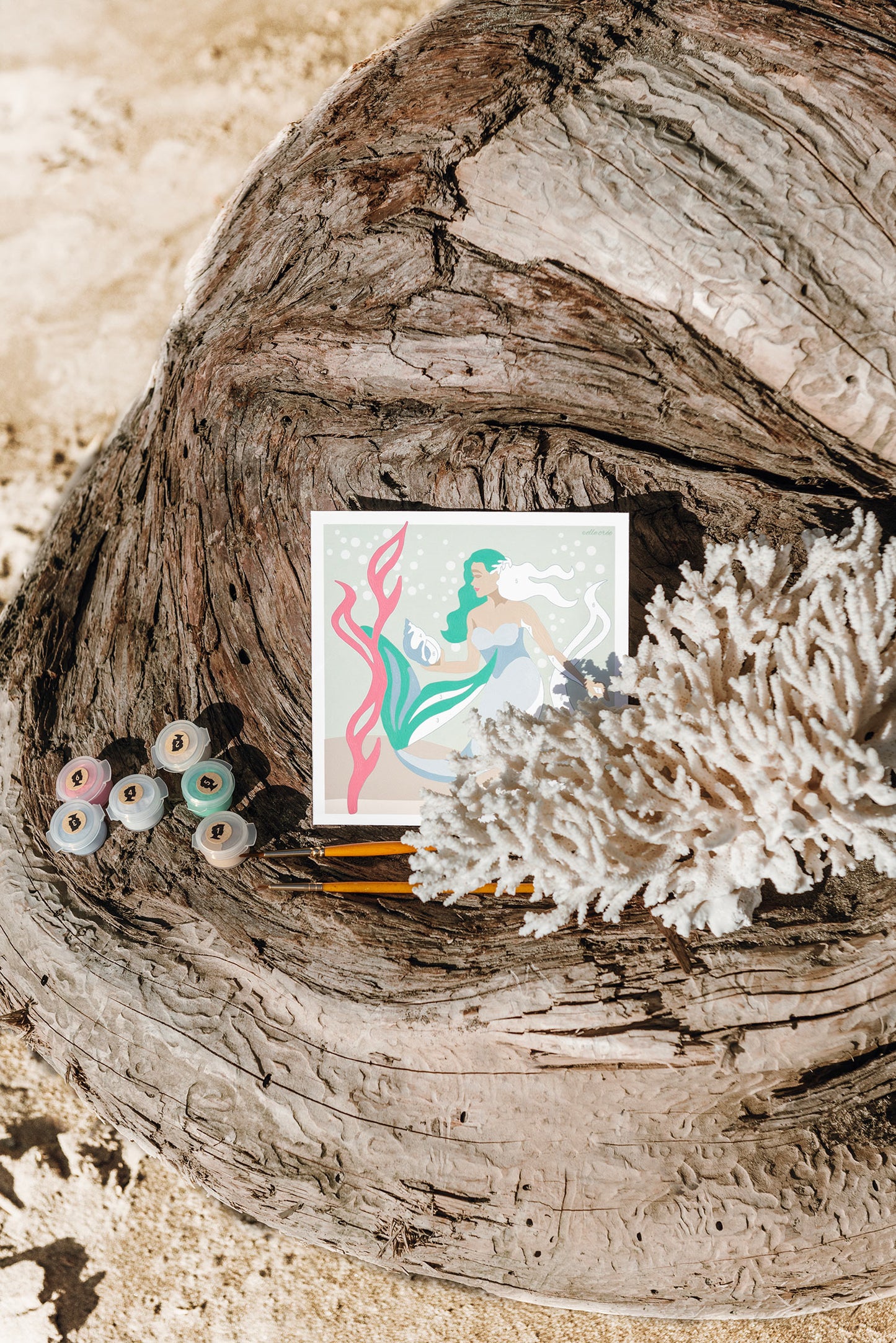 Under the Sea | 6x6 mini paint-by-number kit for kids - Elle Crée