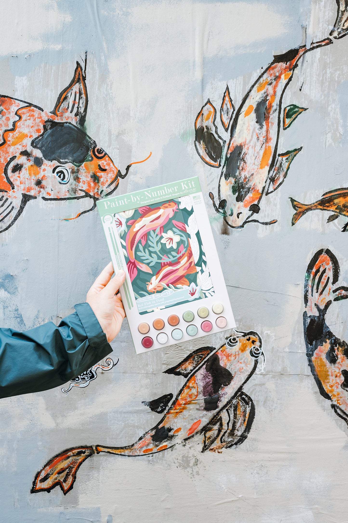 Koi Fish in Pond 8x10 paint-by-number kit