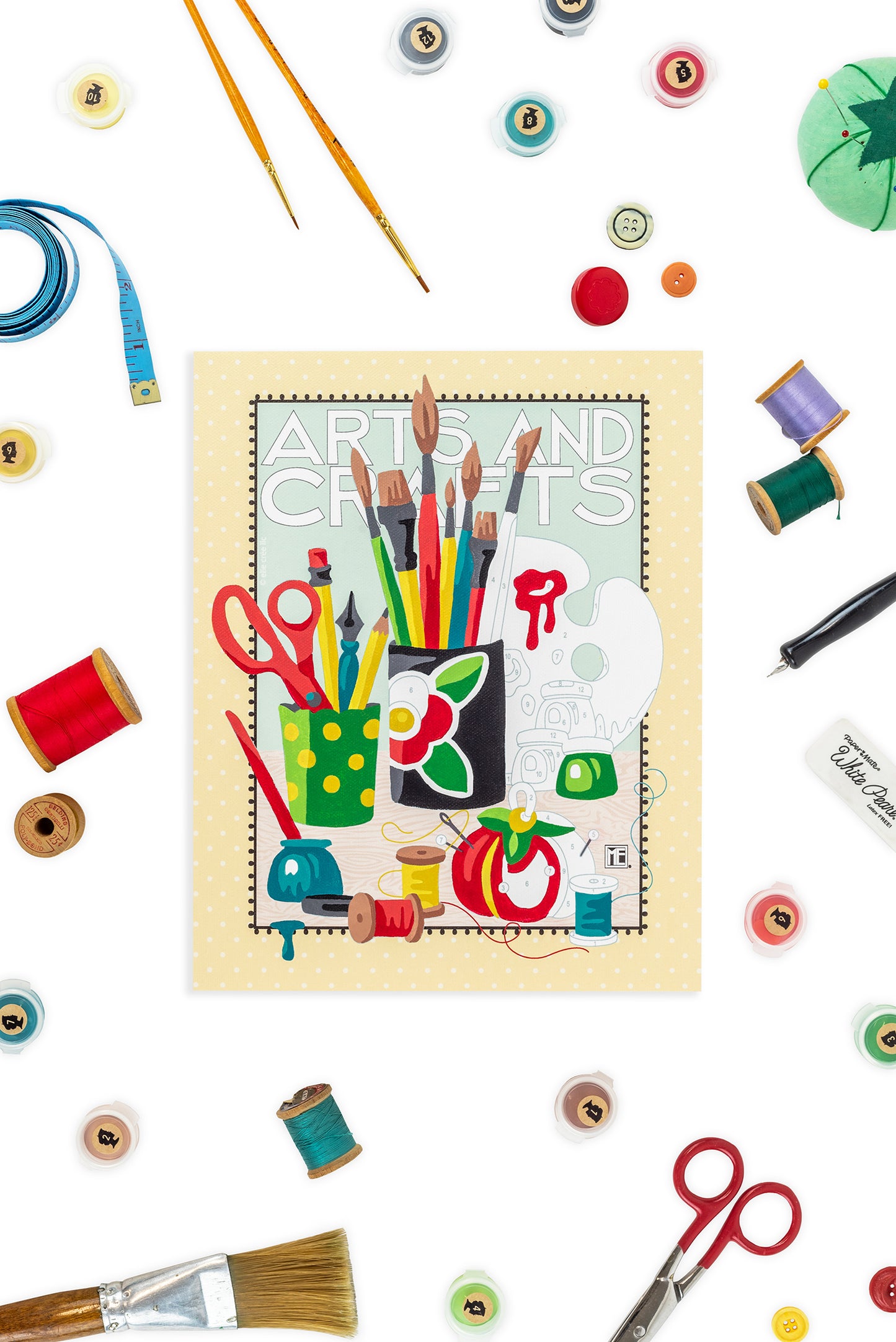 Mary's Craft Table | Mary Engelbreit 8x10 paint-by-number kit - Elle Crée