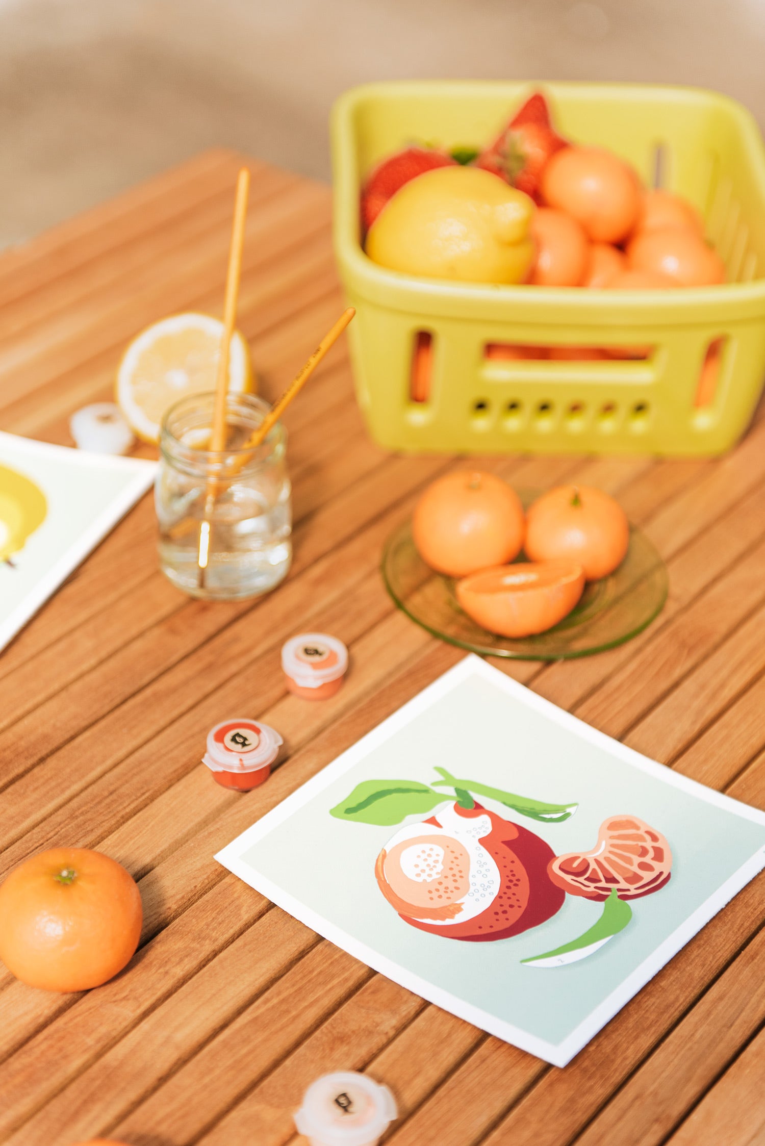 Clementines | 6x6 mini paint-by-number kit - Elle Crée