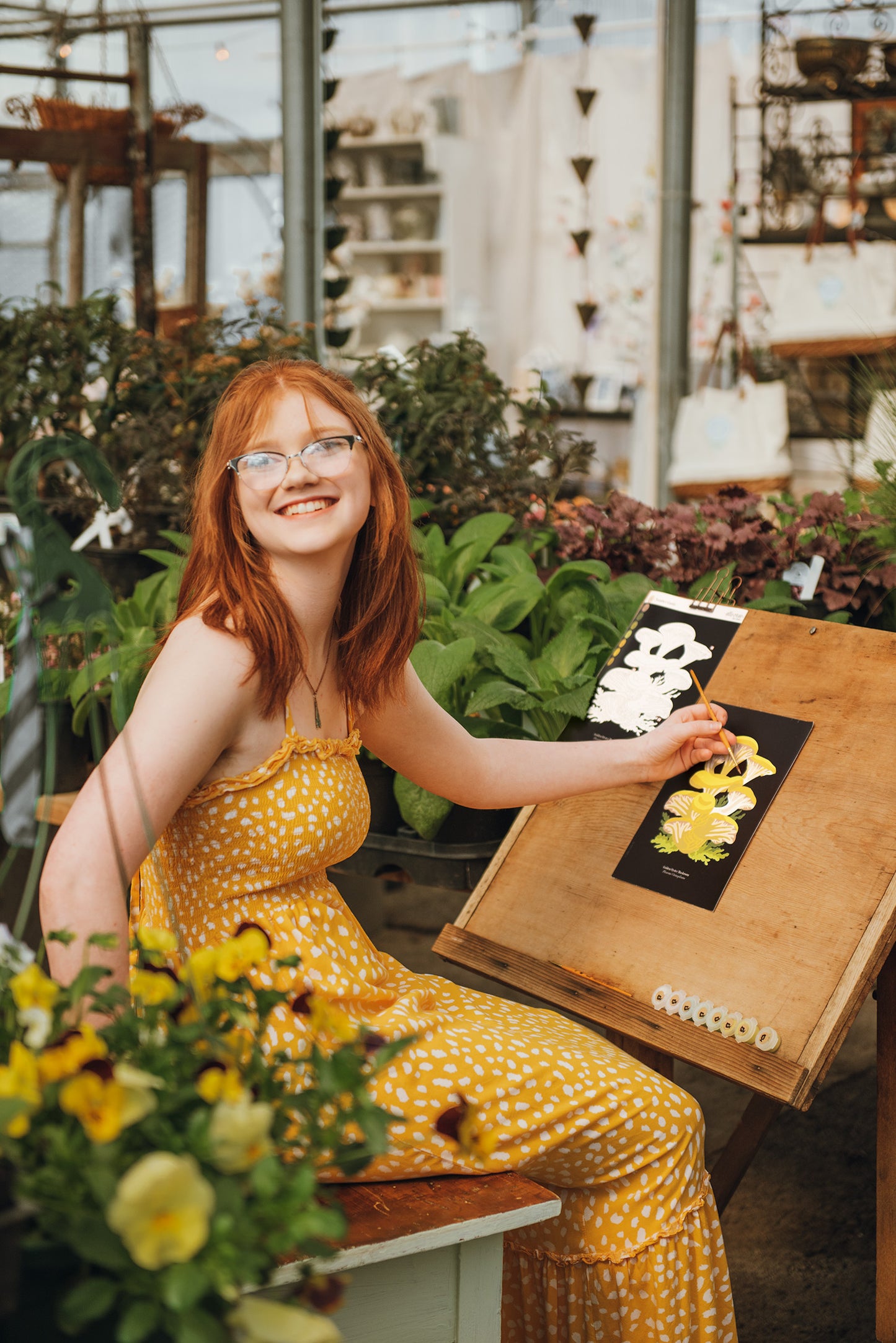 Golden Oyster Mushrooms | 8x10 paint-by-number kit - Elle Crée