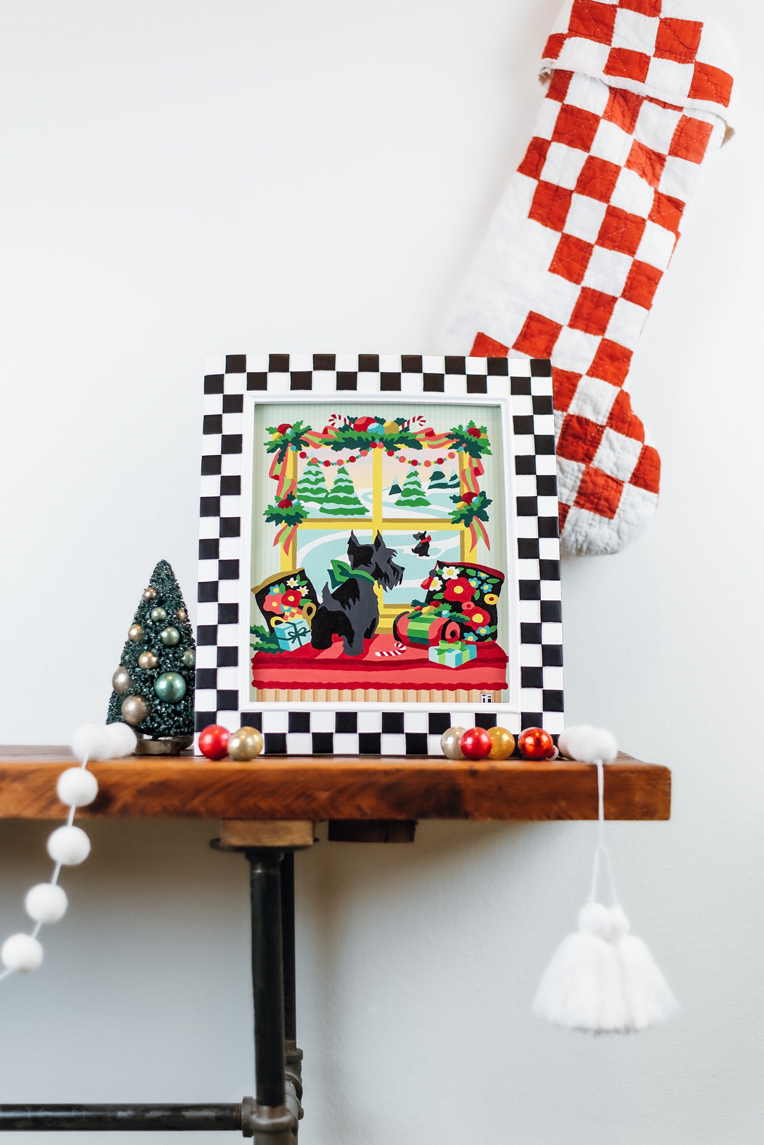 Happy Paw-lidays | Mary Engelbreit 8x10 paint-by-number kit - Elle Crée