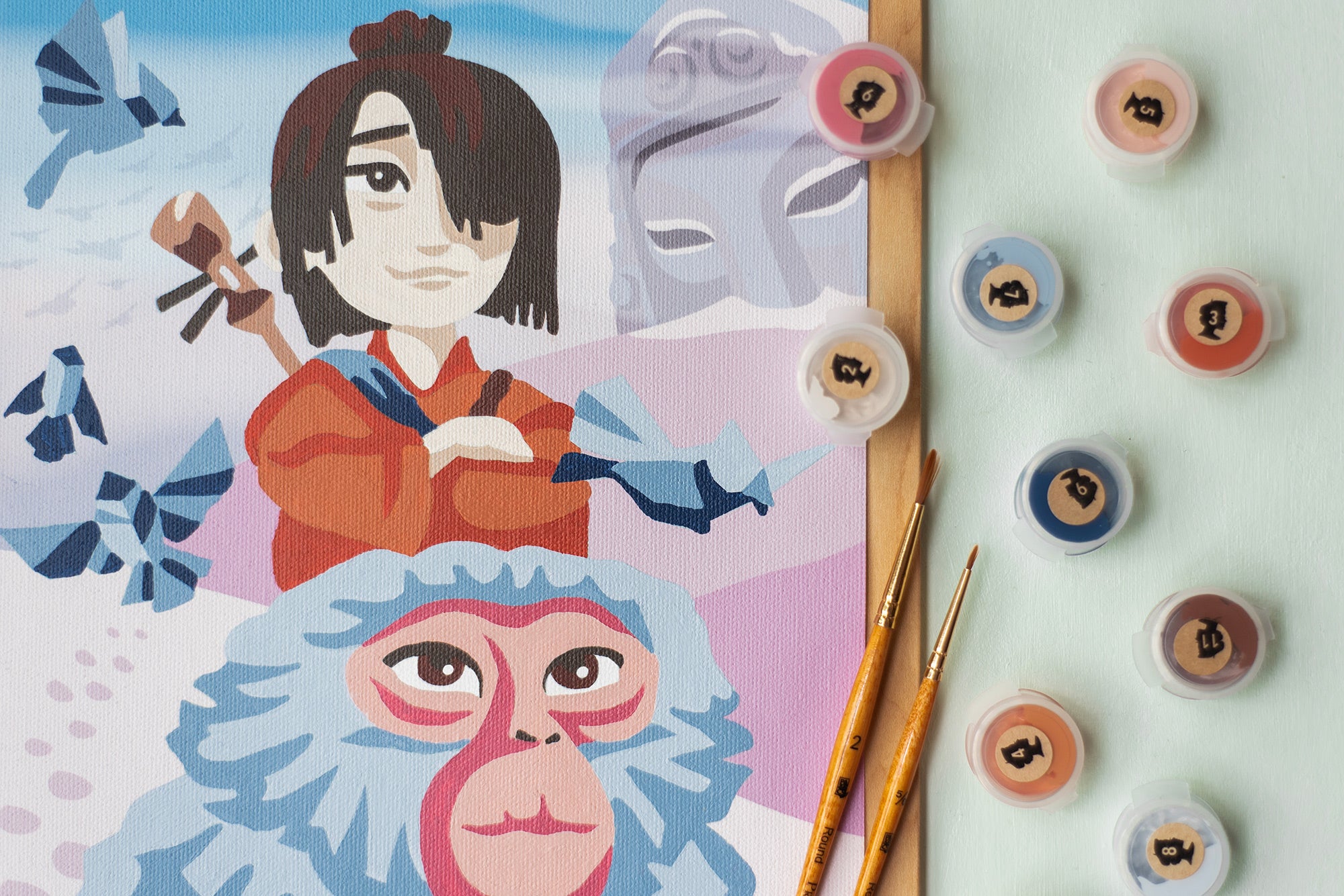 Kubo and Monkey Paint-by-Number Kit from Elle Crée x LAIKA Studios