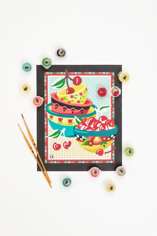Mary's Cherries | Mary Engelbreit 8x10 paint-by-number kit - Elle Crée