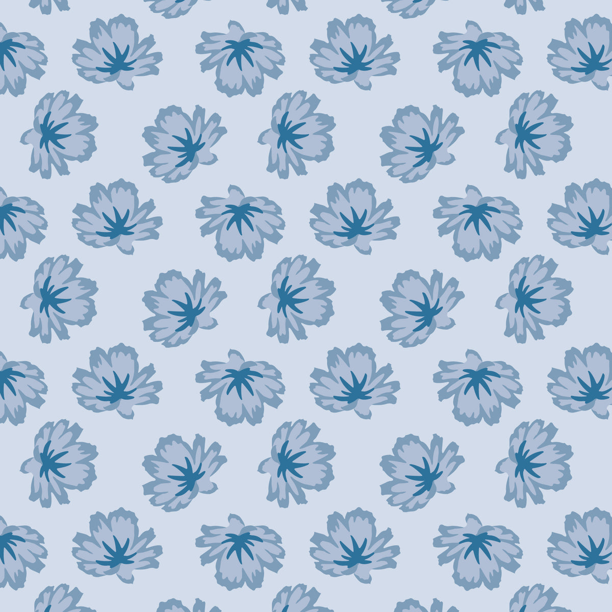 Chicory Charmers Blue | Organic Quilters Cotton