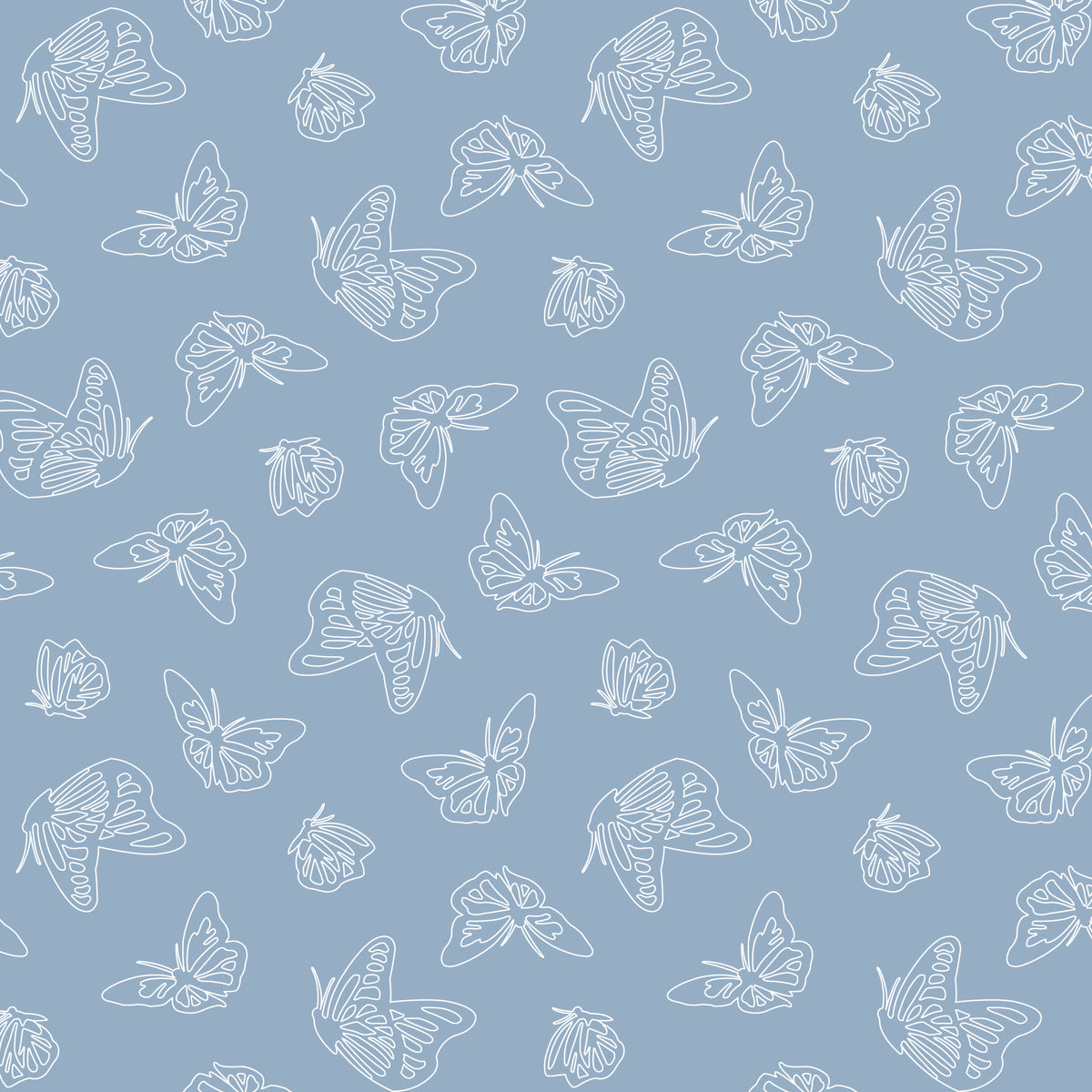 Papillon Parade Blue | Organic Quilters Cotton