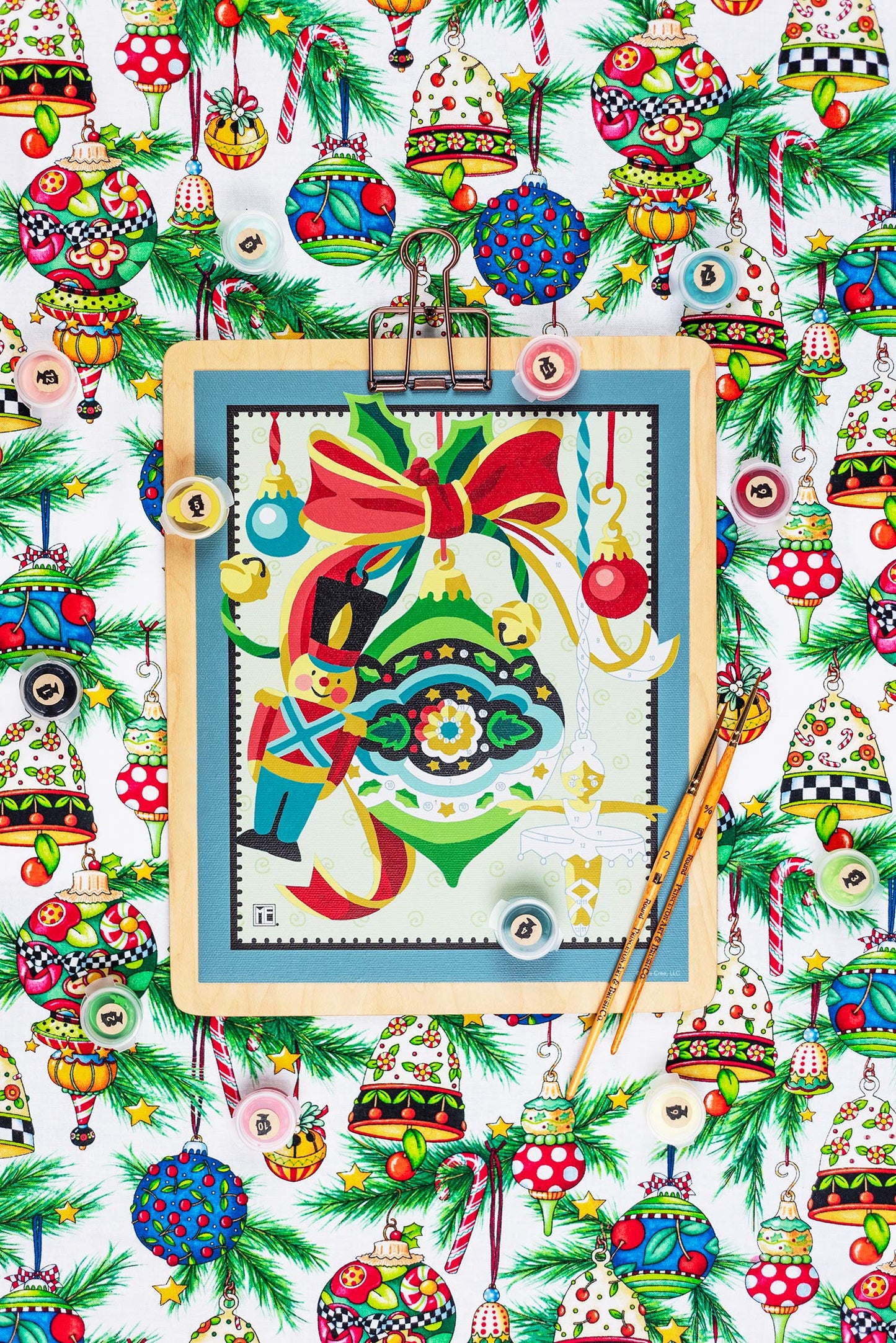 Very Mary Christmas | Mary Engelbreit 8x10 paint-by-number kit - Elle Crée