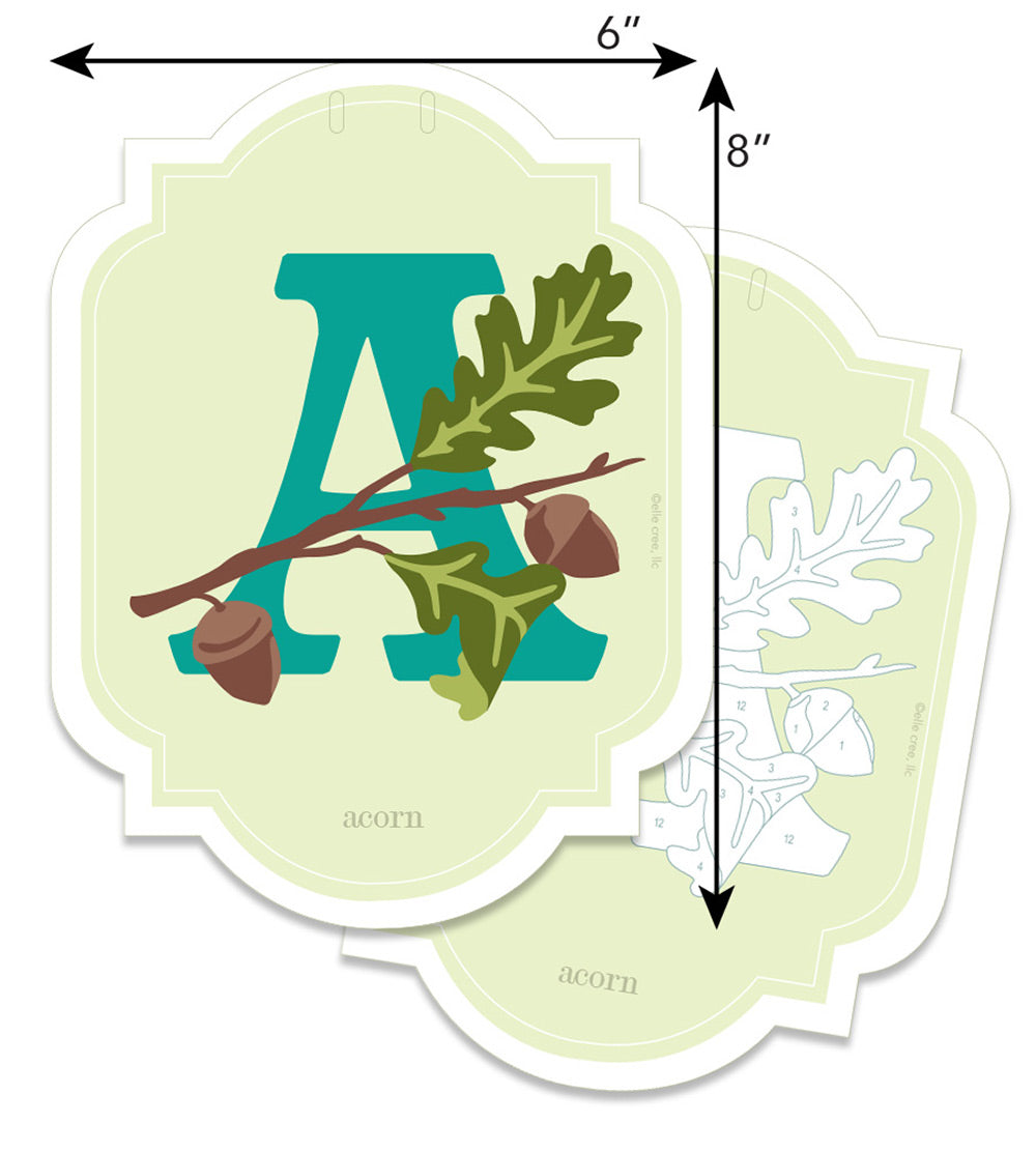 Alphabet Nature Cards | custom banner paint-by-number kit - Elle Crée