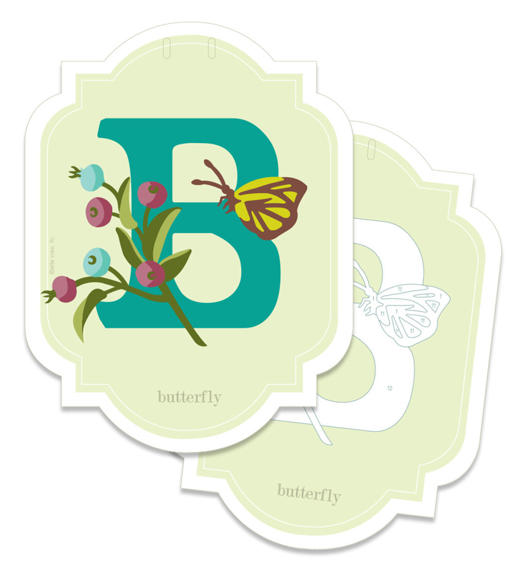 Alphabet Nature Cards | custom banner paint-by-number kit - Elle Crée