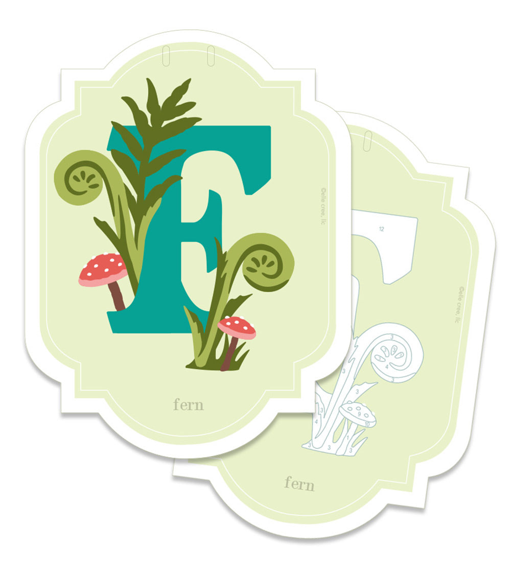 Alphabet Nature Cards | custom banner paint-by-number kit - Elle Crée