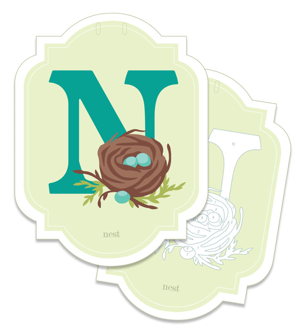 Alphabet Nature Cards | custom banner paint-by-number kit - Elle Crée
