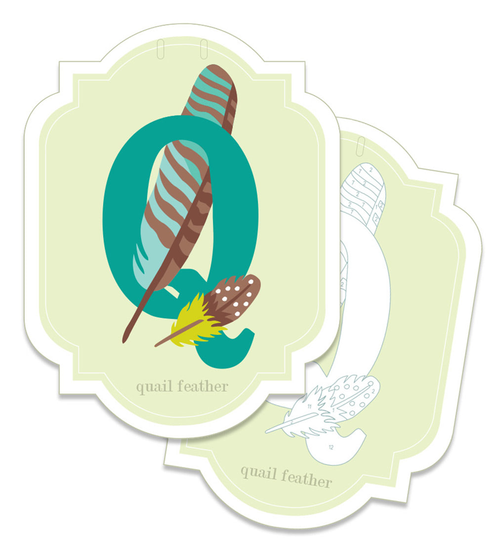 Alphabet Nature Cards | custom banner paint-by-number kit - Elle Crée