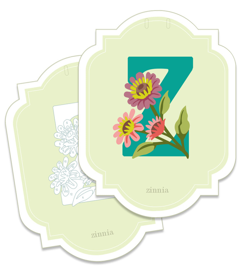 Alphabet Nature Cards | custom banner paint-by-number kit - Elle Crée