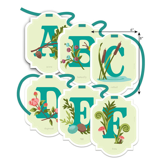 Alphabet Nature Cards | custom banner paint-by-number kit - Elle Crée