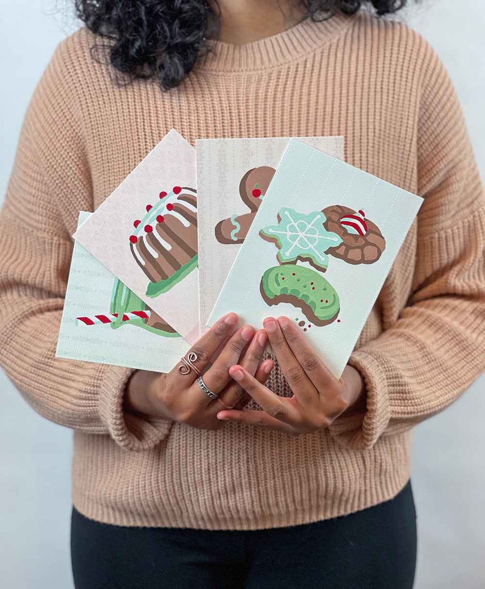 Holiday Sweets | 5x7 card set paint-by-number kit - Elle Crée