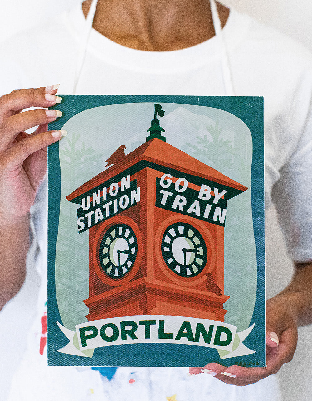 Portland Union Station | 8x10 paint-by-number kit - Elle Crée