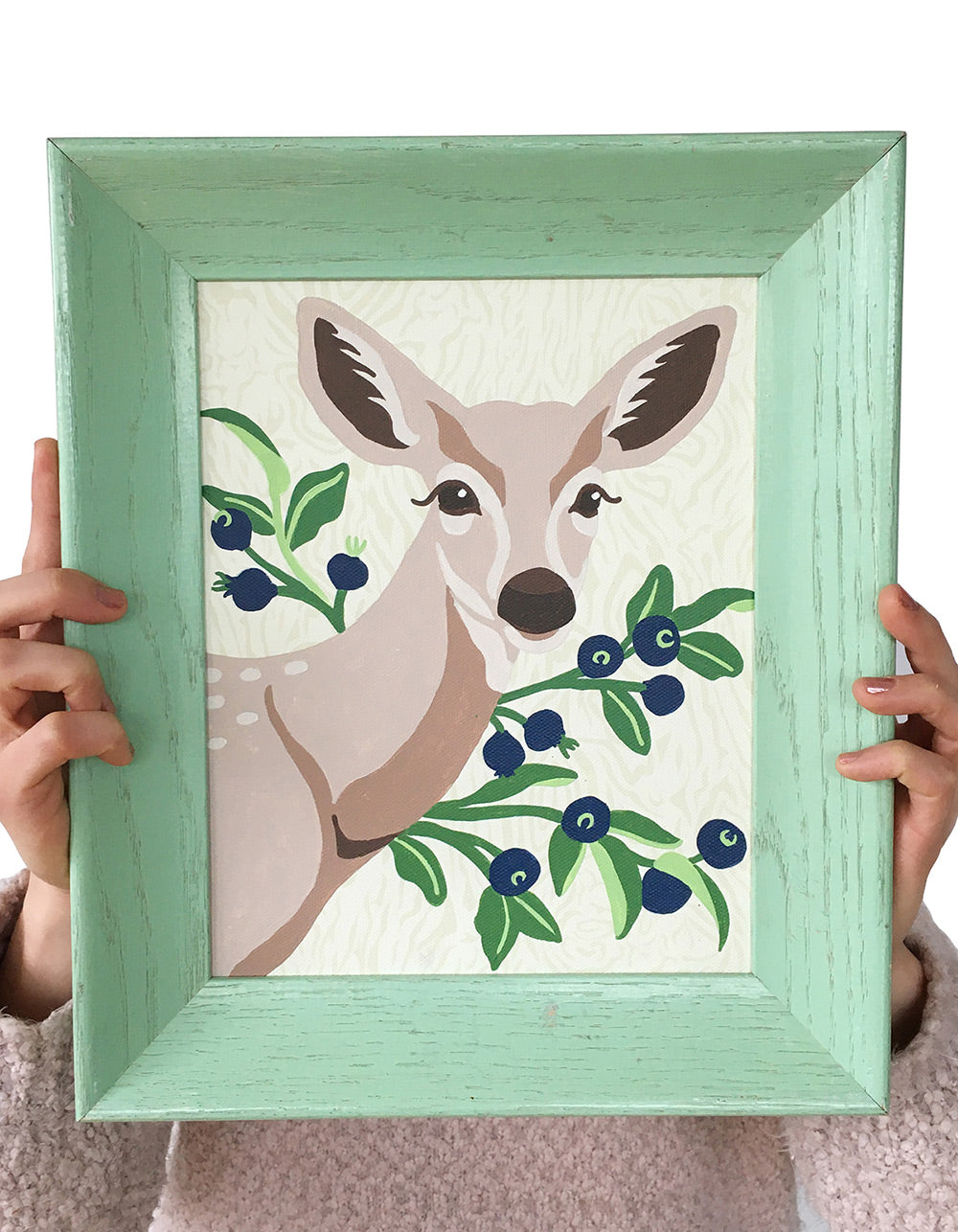 Deer with Huckleberries | 8x10 paint-by-number kit - Elle Crée