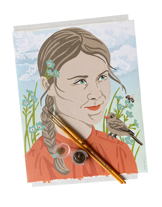 Greta with Sparrow | 8x10 paint-by-number kit - Elle Crée