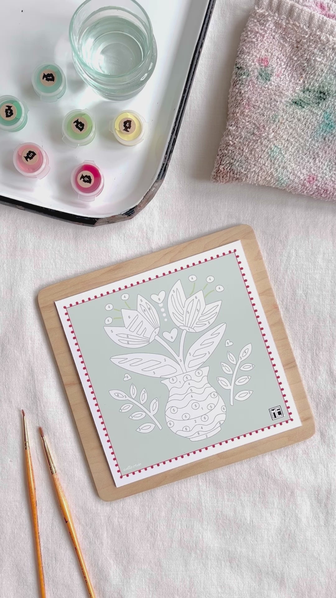 Breit Buds | Mary Engelbreit 6x6 paint-by-number kit - Elle Crée