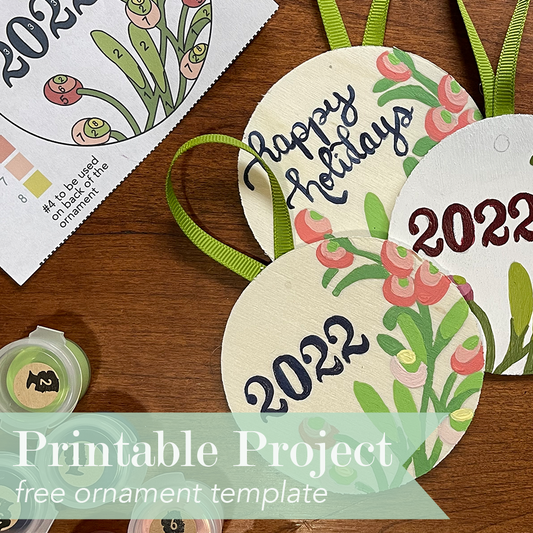What to do with leftover paint? Download this FREE ornament printable!