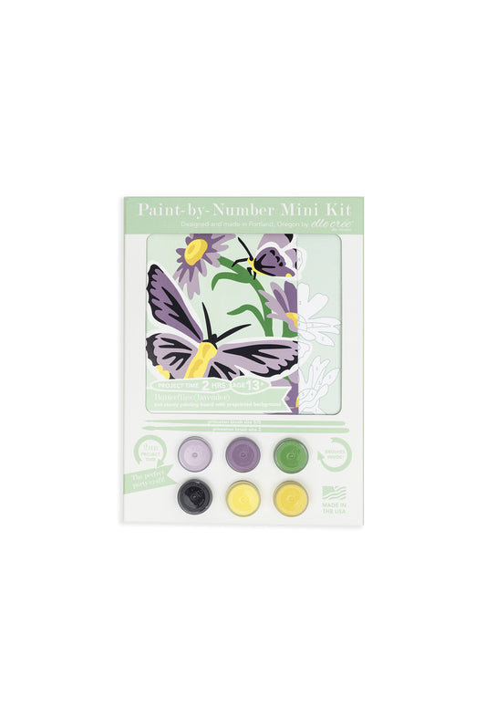 Butterflies (lavender) | 6x6 mini paint-by-number kit - Elle Crée