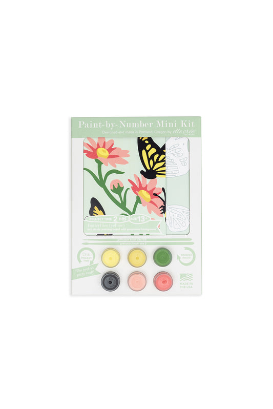 Butterflies (yellow) | 6x6 mini paint-by-number kit - Elle Crée
