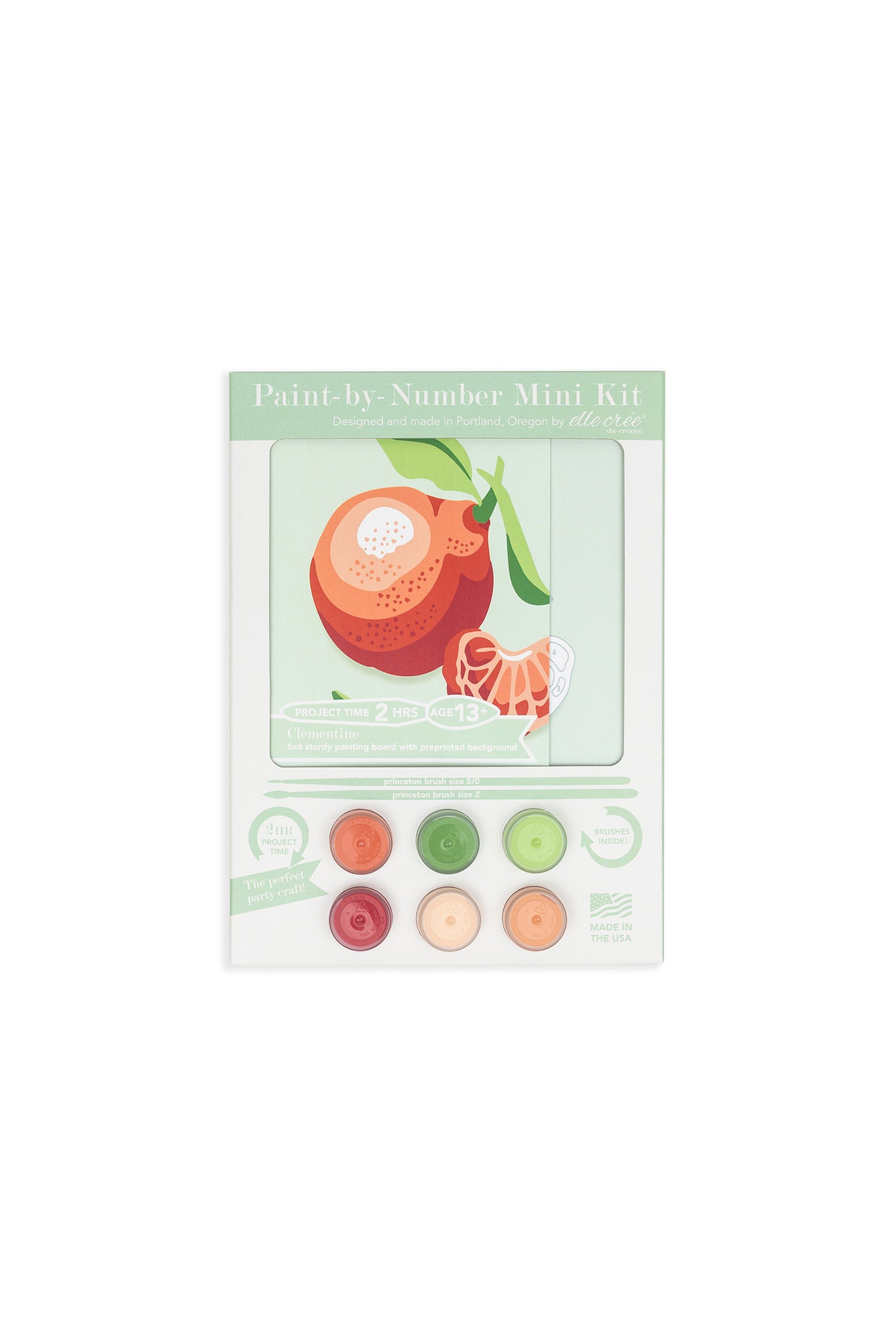 Clementines | 6x6 mini paint-by-number kit - Elle Crée