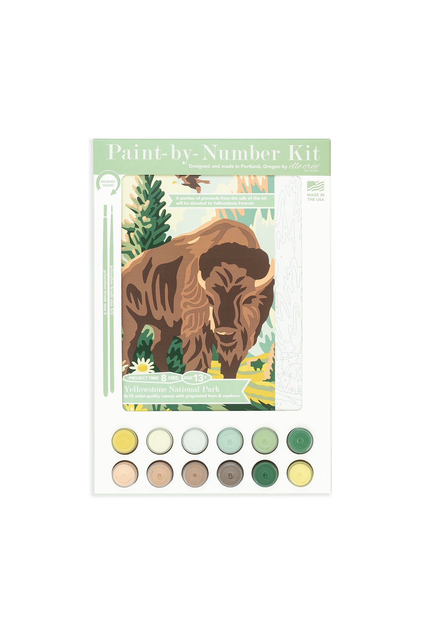 Yellowstone National Park | 8x10 Paint-by-Number Kit from Elle Crée