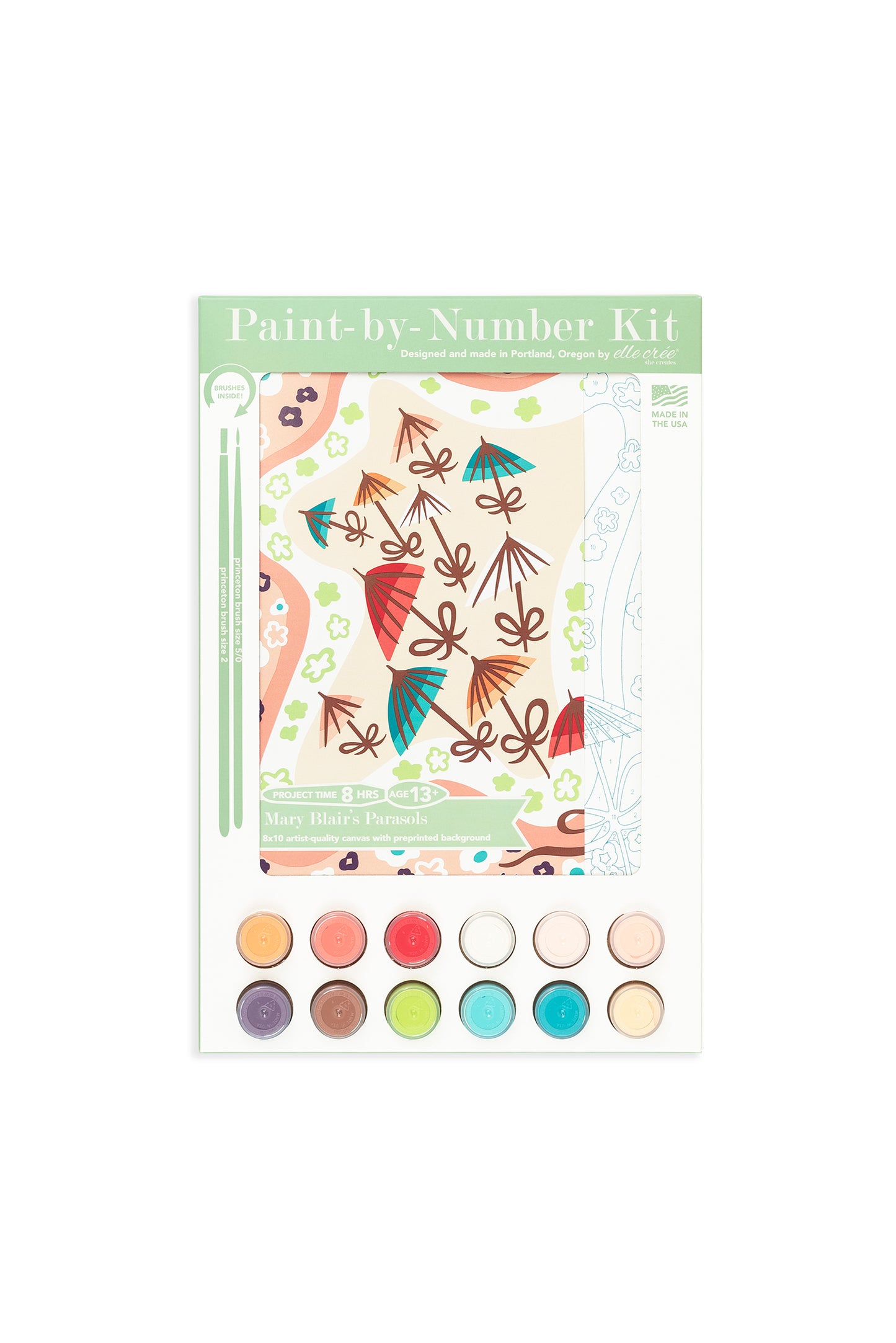 Mary Blair's Parasols 8x10 Paint-by-Number Kit in Packaging