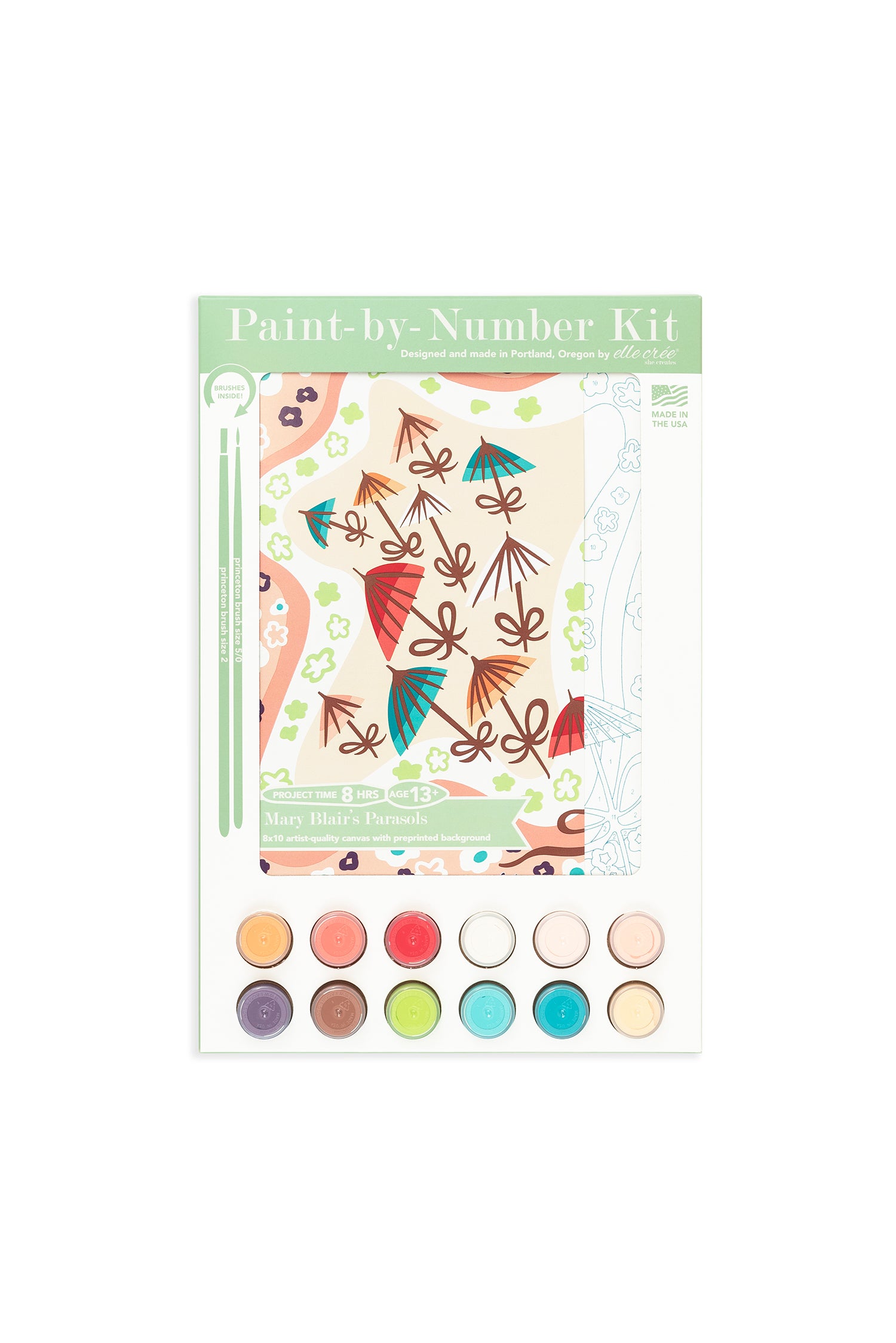 Mary Blair's Parasols 8x10 Paint-by-Number Kit in Packaging