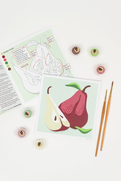 Pears | 6x6 mini paint-by-number kit - Elle Crée