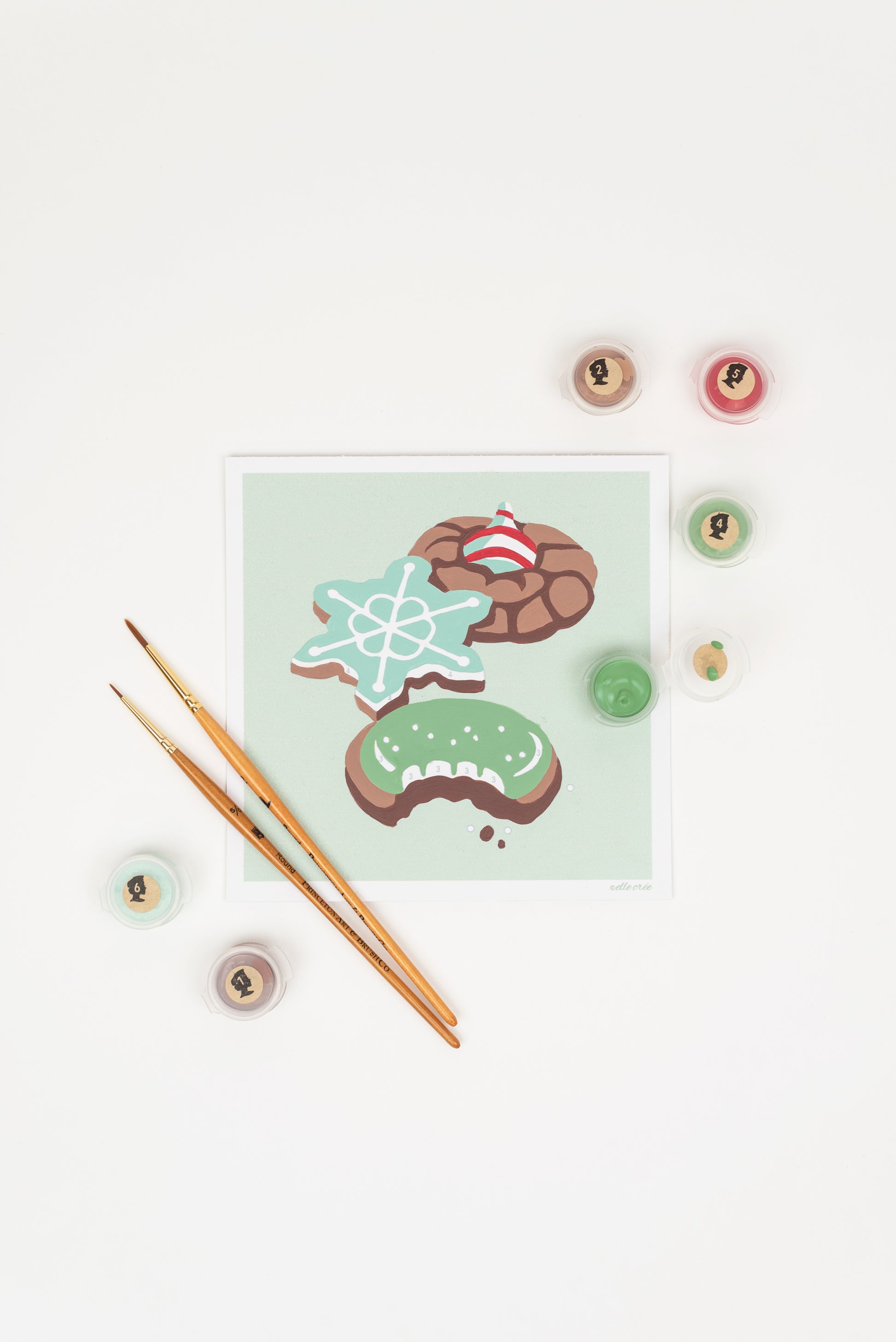 Holiday Cookies | 6x6 mini paint-by-number kit - Elle Crée