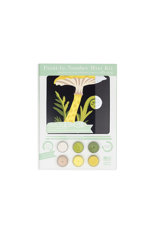 Fawn Mushrooms | 6x6 mini paint-by-number kit - Elle Crée