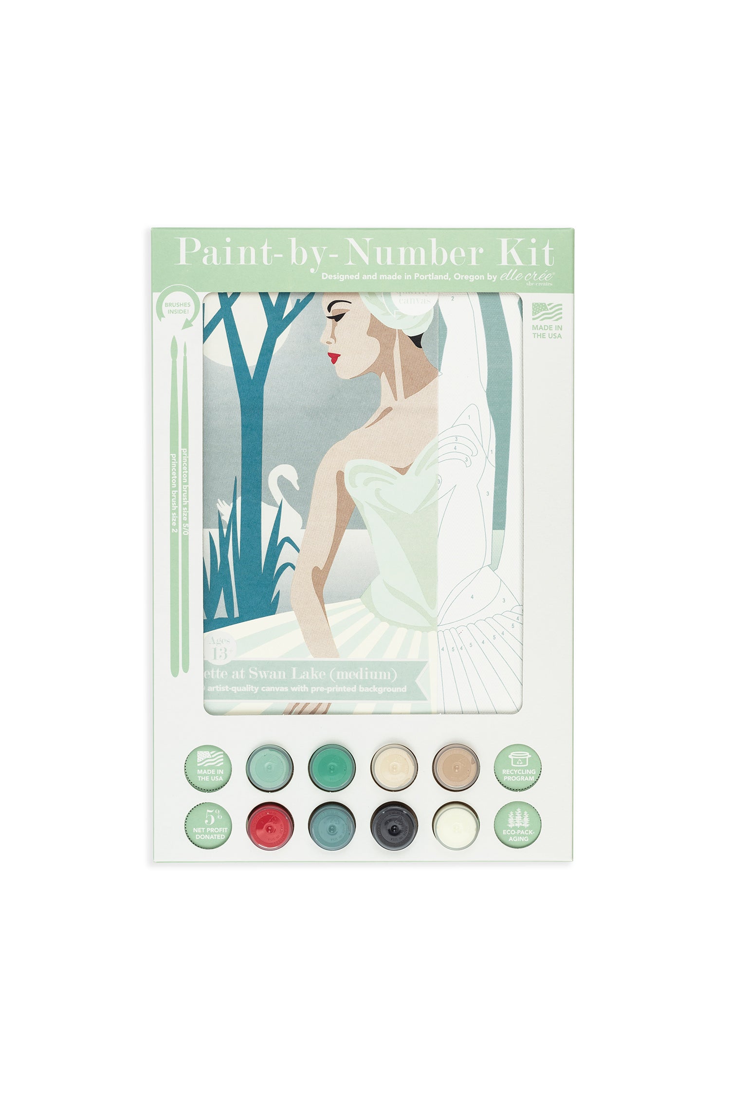 Odette at Swan Lake | 8x10 paint-by-number kit - Elle Crée