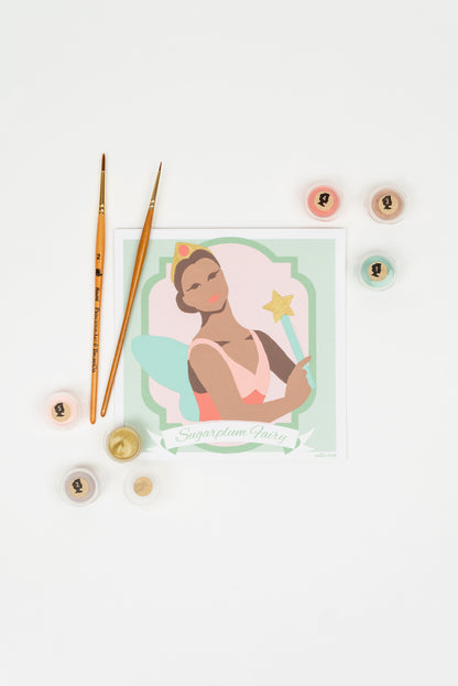 Nutcracker Sugarplum Fairy | 6x6 mini paint-by-number kit - Elle Crée