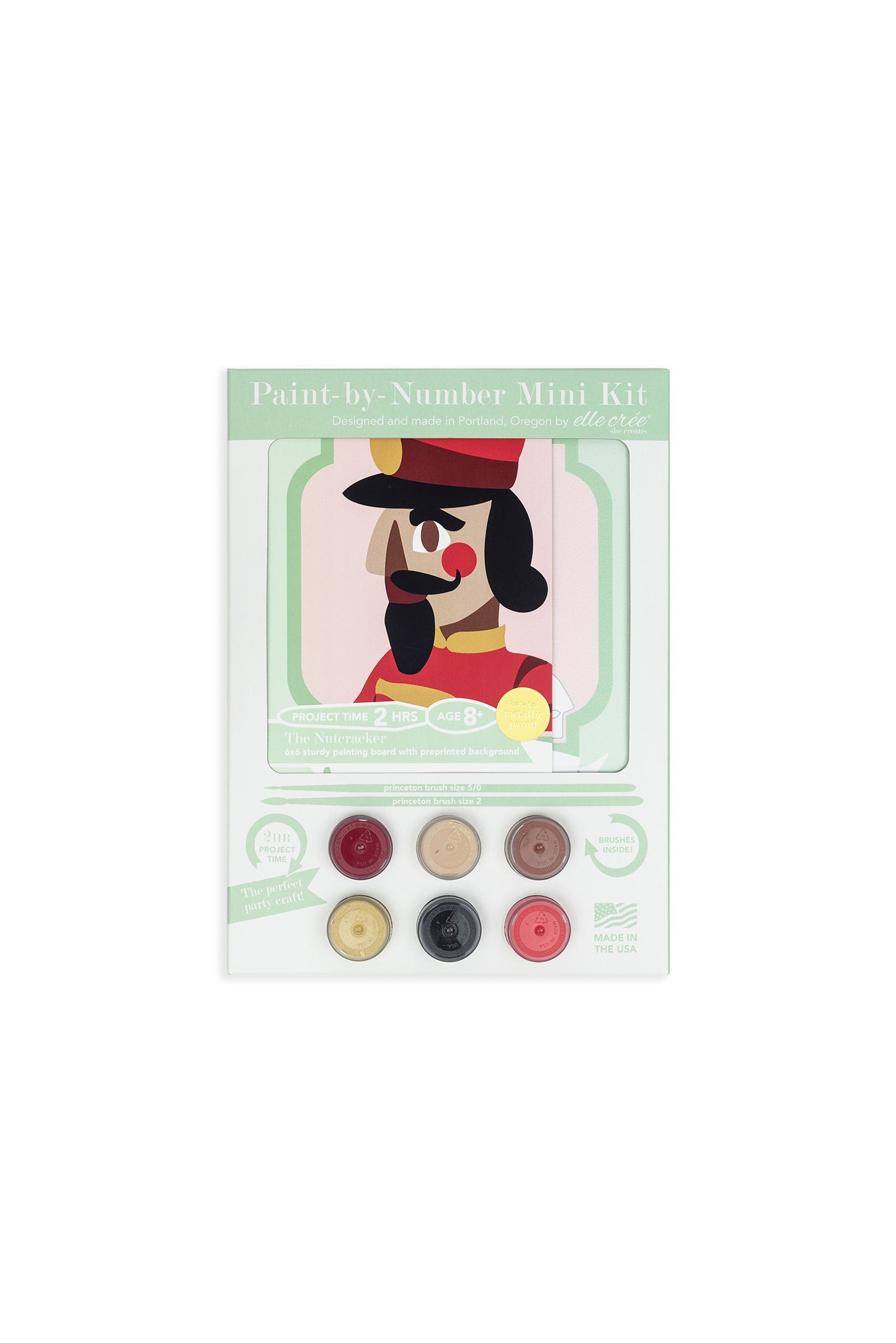 Nutcracker | 6x6 mini paint-by-number kit - Elle Crée