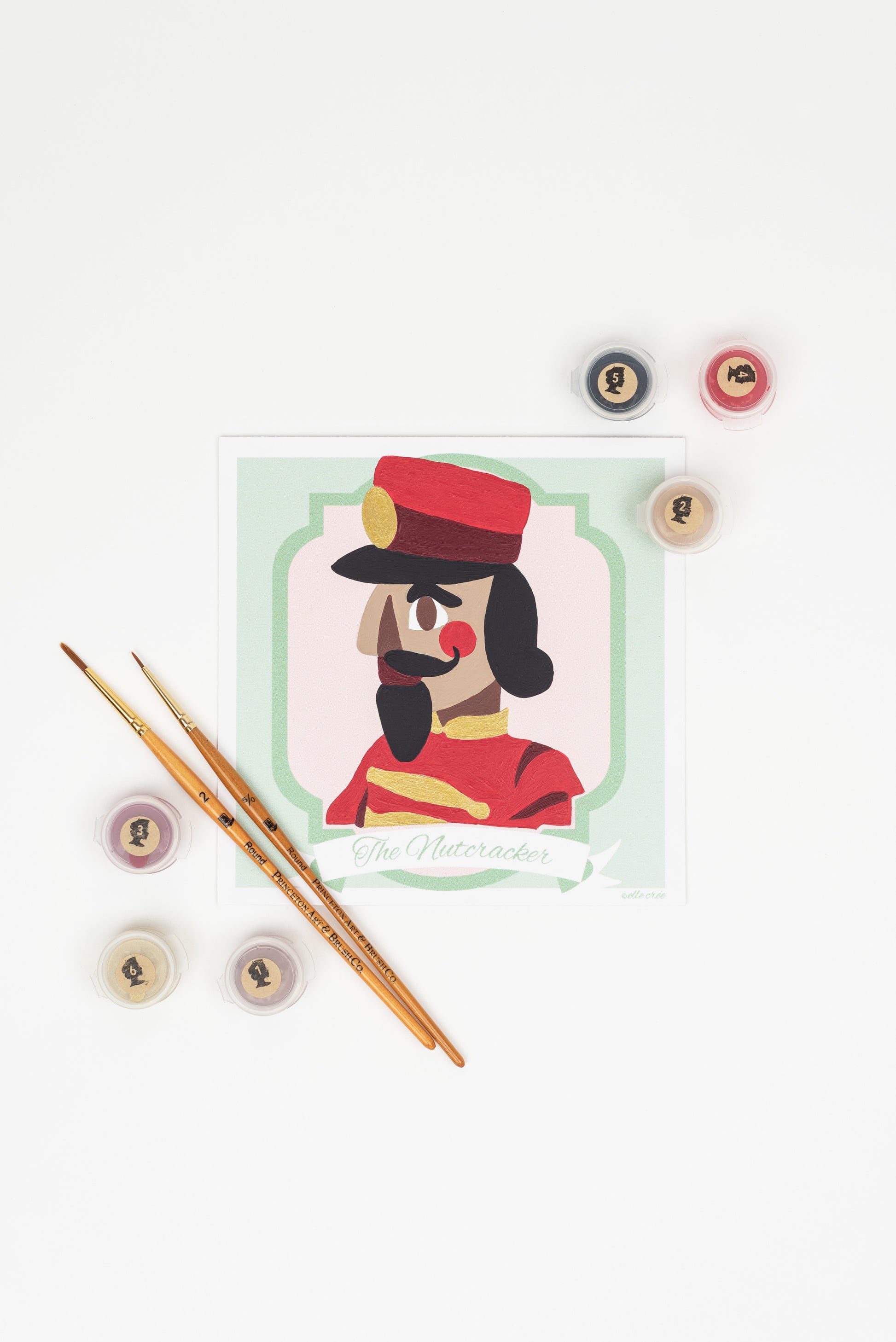 Nutcracker | 6x6 mini paint-by-number kit - Elle Crée