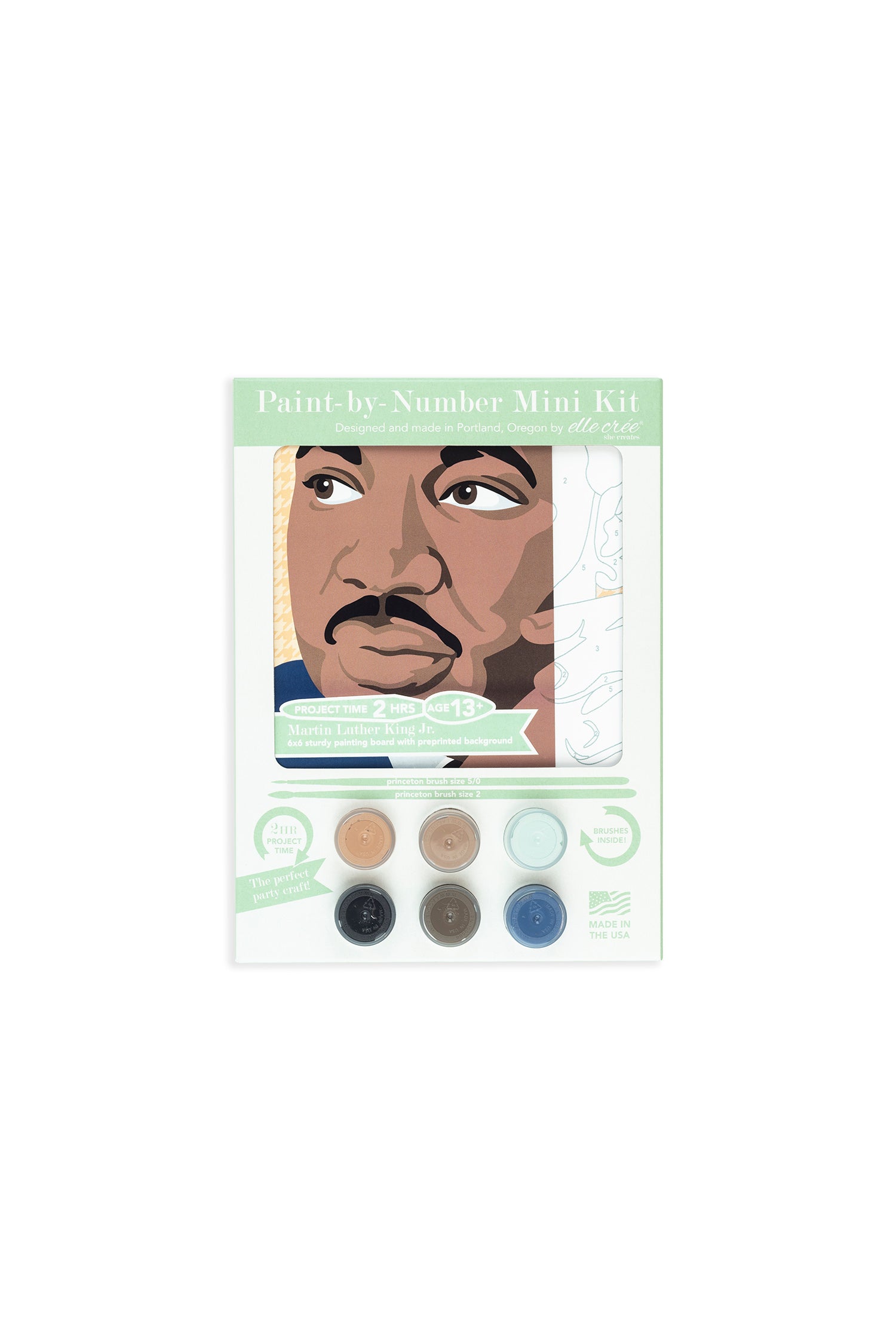 Martin Luther King Jr. | 6x6 mini paint-by-number kit - Elle Crée