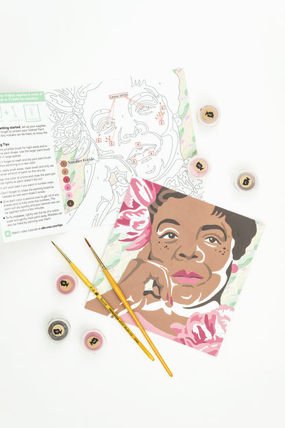 Maya Angelou | 6x6 mini paint-by-number kit - Elle Crée