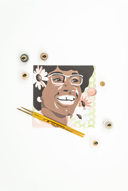 Shirley Chisolm | 6x6 mini paint-by-number kit - Elle Crée