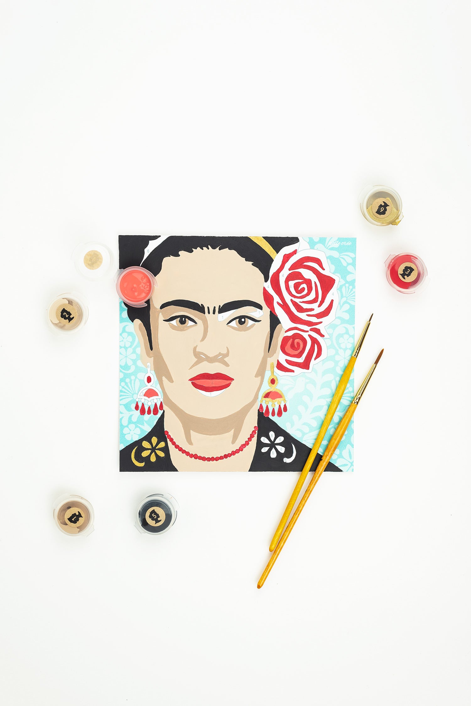 Frida Kahlo | 6x6 mini paint-by-number kit - Elle Crée