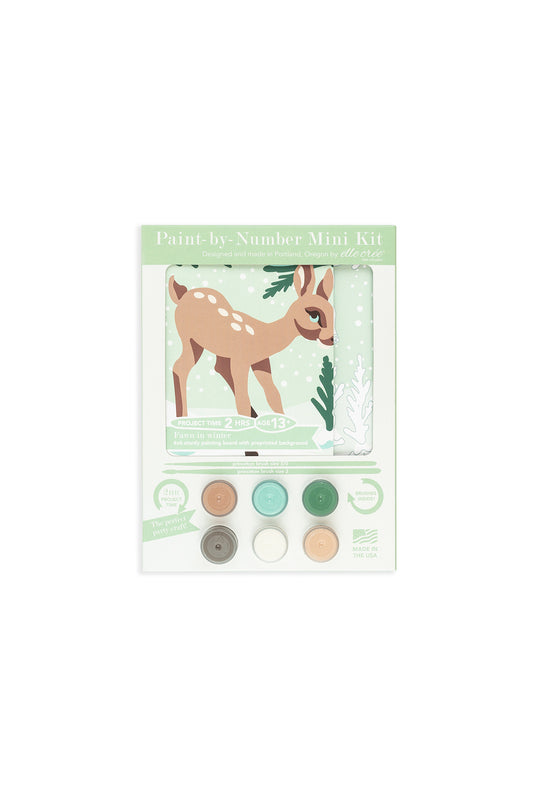 Fawn in Winter  | 6x6 mini paint-by-number kit - Elle Crée