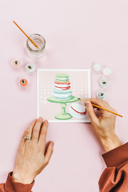 Stack of Macarons | 6x6 mini paint-by-number kit - Elle Crée