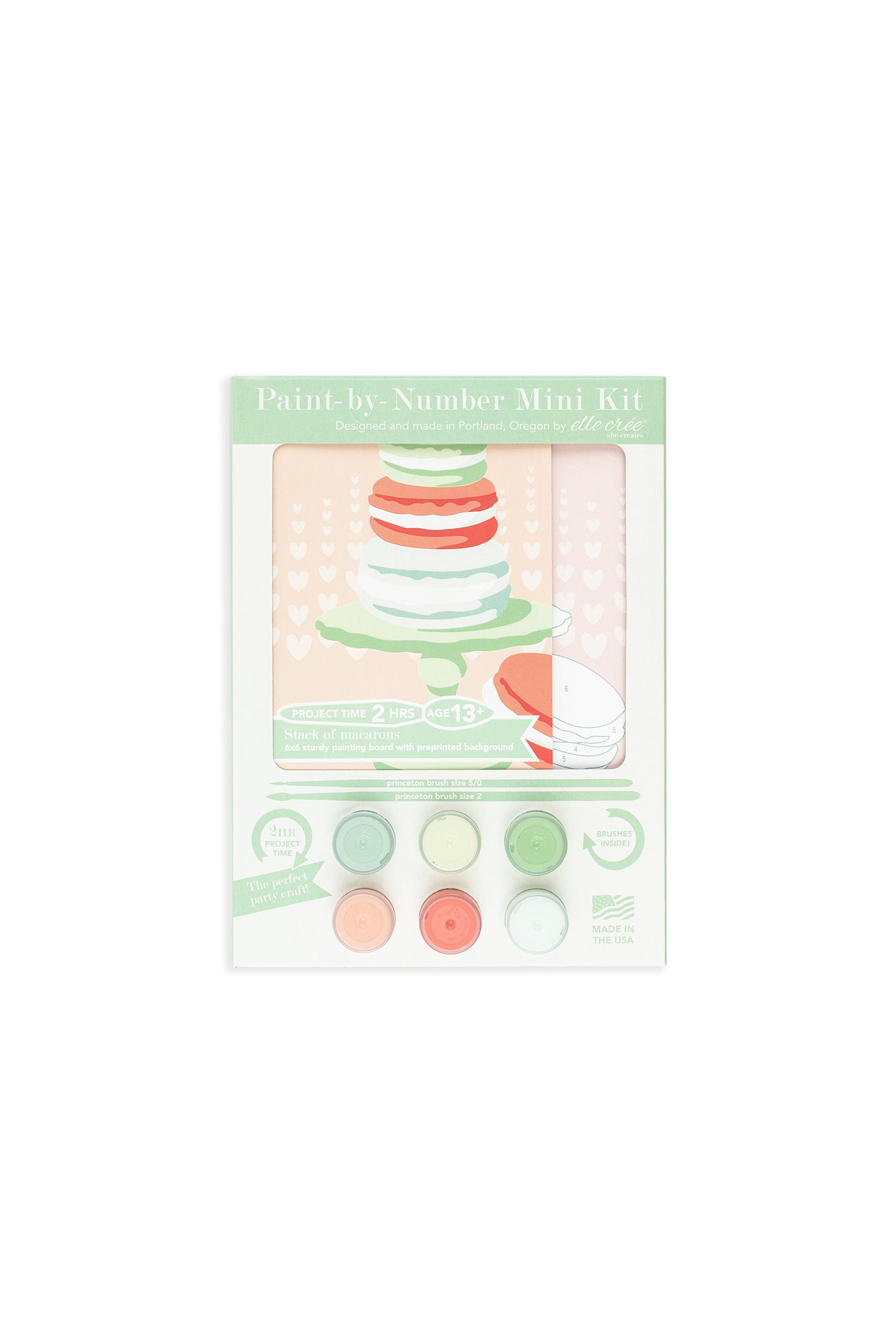 Stack of Macarons | 6x6 mini paint-by-number kit - Elle Crée